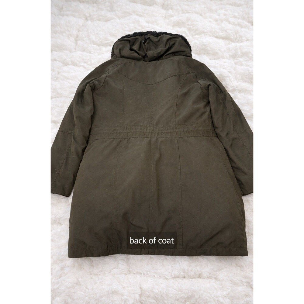 Mark New York Andrew Marc XS Olive Green Fully Fur Lined Heavy Winter Parka Coat - Picture 5 of 7